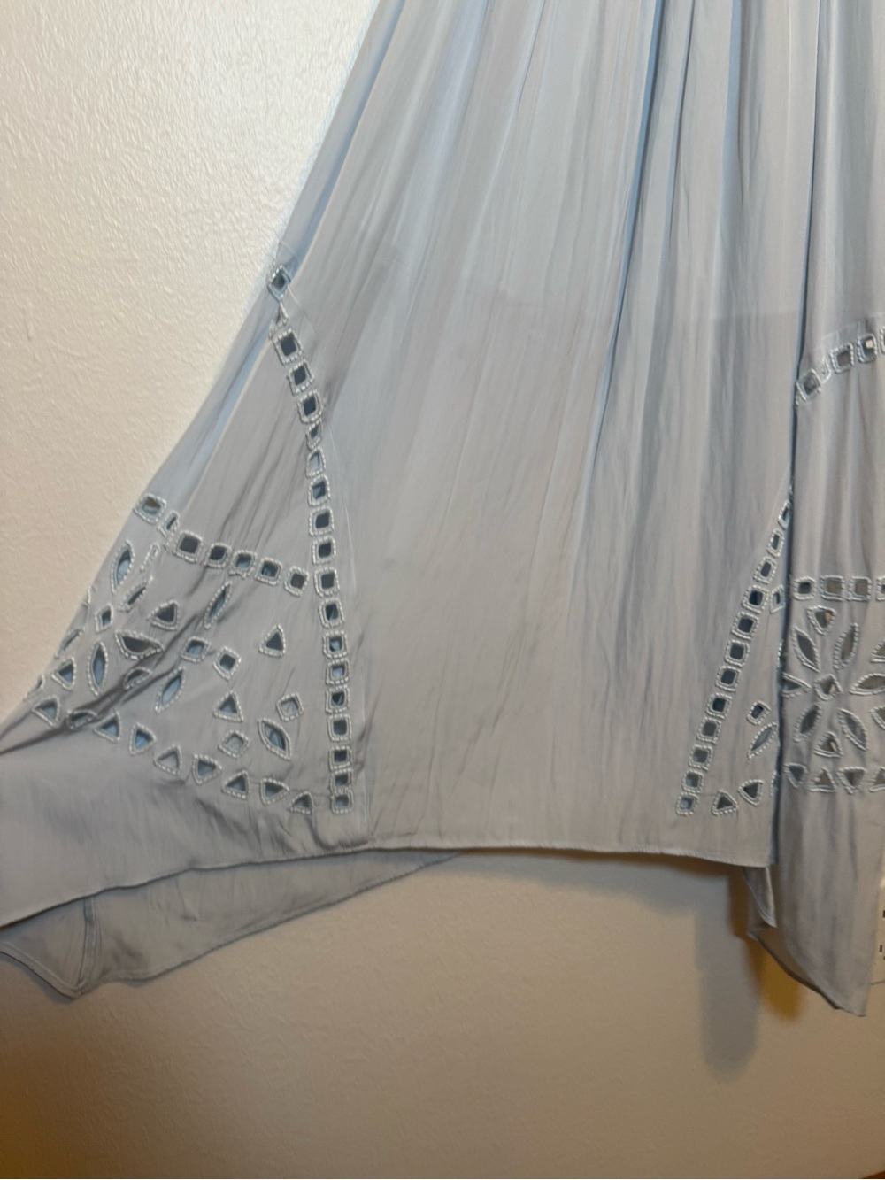 Ramy Brook Henley Eyelet Midi Dress In Blue - Picture 5 of 9